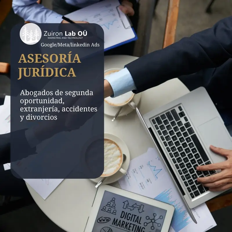 Anuncio de ejemplo de asesoría jurídica con marketing digital y campañas en Google